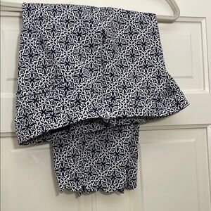 Talbots Chatham Crop  Navy and White Patterned Pants